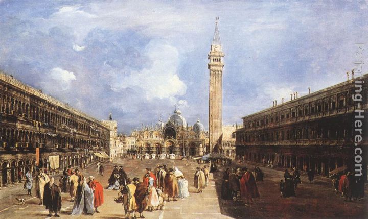 The Piazza San Marco towards the Basilica painting - Francesco Guardi The Piazza San Marco towards the Basilica art painting